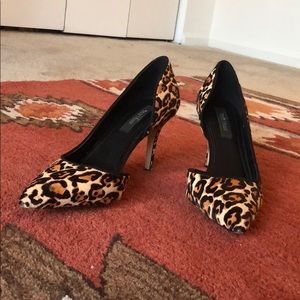 EUC Ella Leopard D’Orsay Heels sz 8.5
